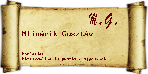 Mlinárik Gusztáv névjegykártya